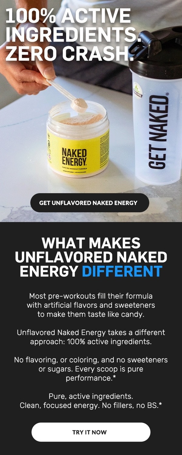 100% Active Ingredients. Zero Crash.