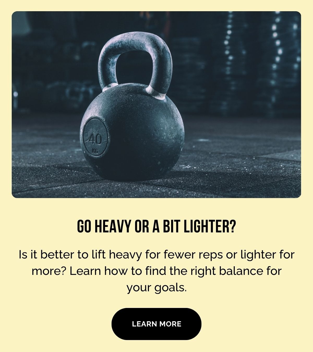 Heavy or Lighter Weights?