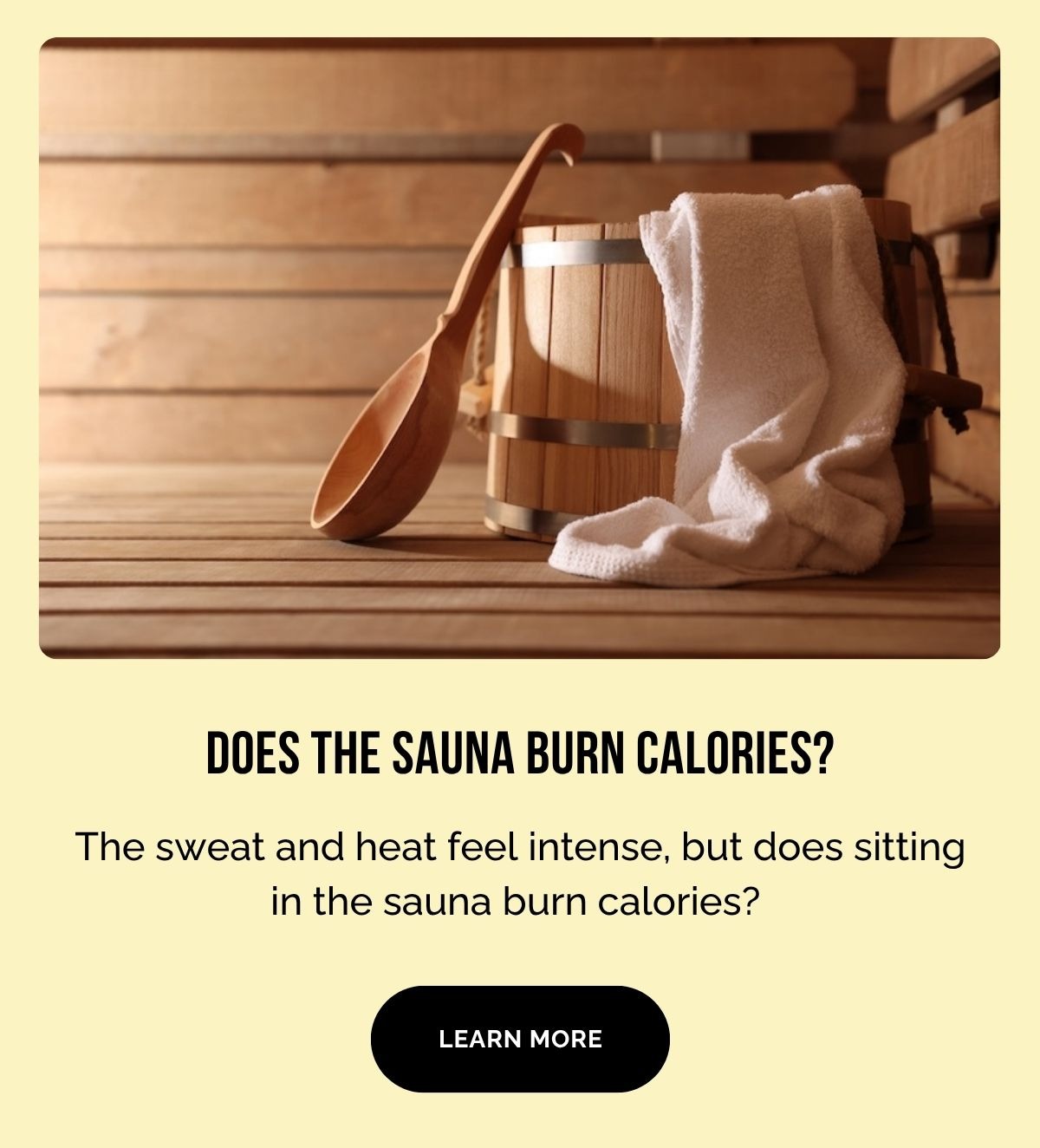does the sauna burn calories?