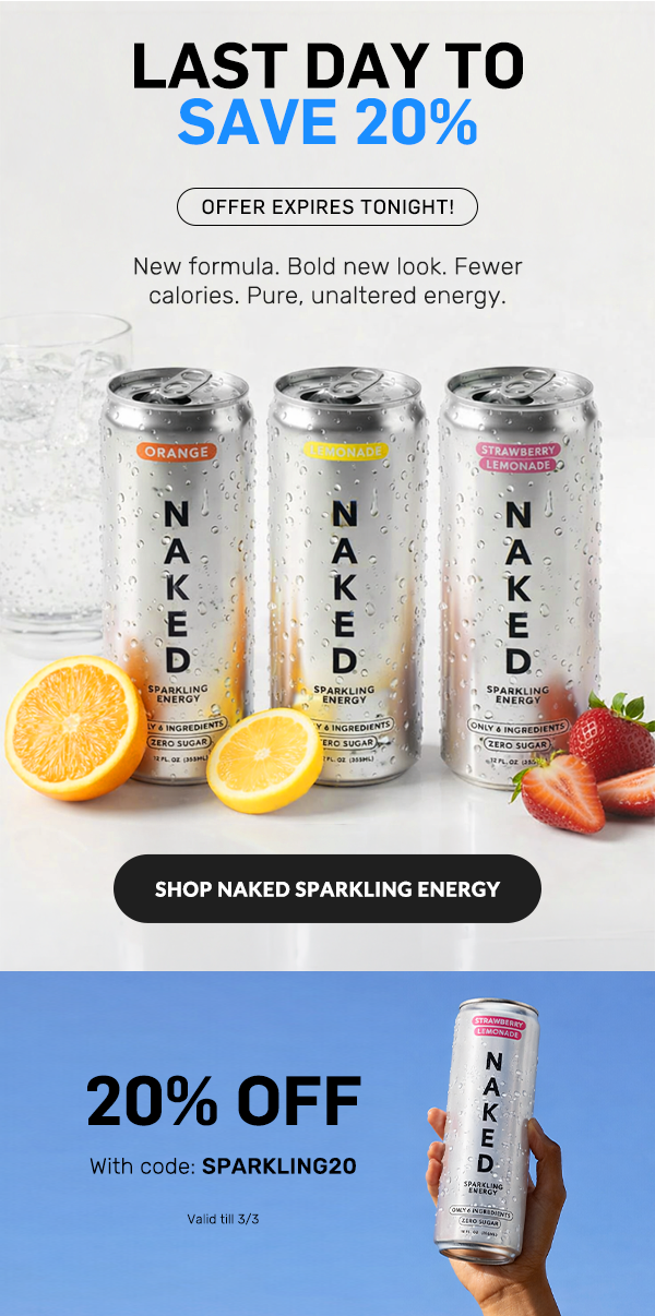 Naked Sparkling Energy. Upgraded