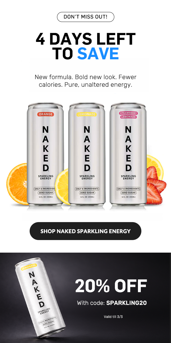 Naked Sparkling Energy. Upgraded