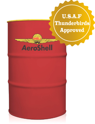 Red oil drum with aeroshell logo at the top