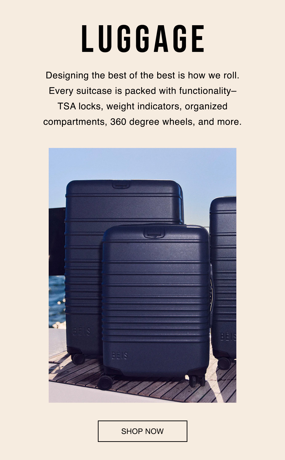 Claim The 29" Large CheckIn Roller in Beige Beis