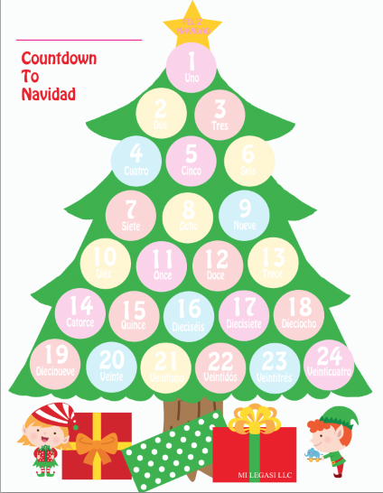 Free Spanglish Letter to Santa and Spanish Advent Calendar - Mi LegaSi