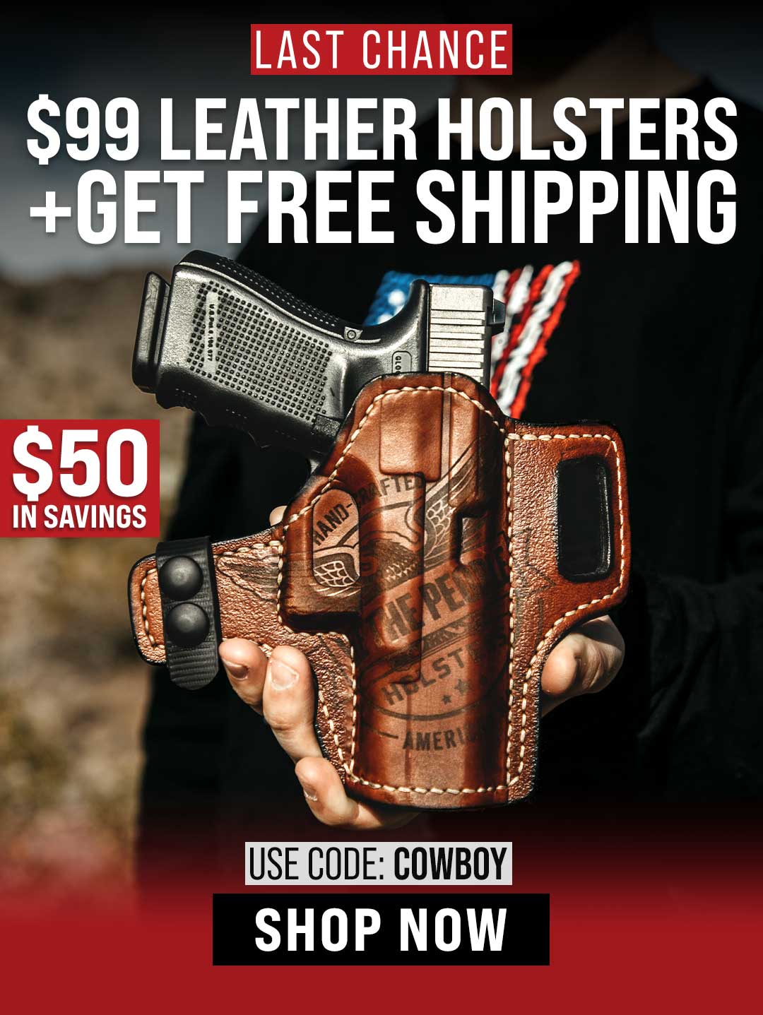 $99 + FREE Shipping on a Leather Holster from We The People Holsters