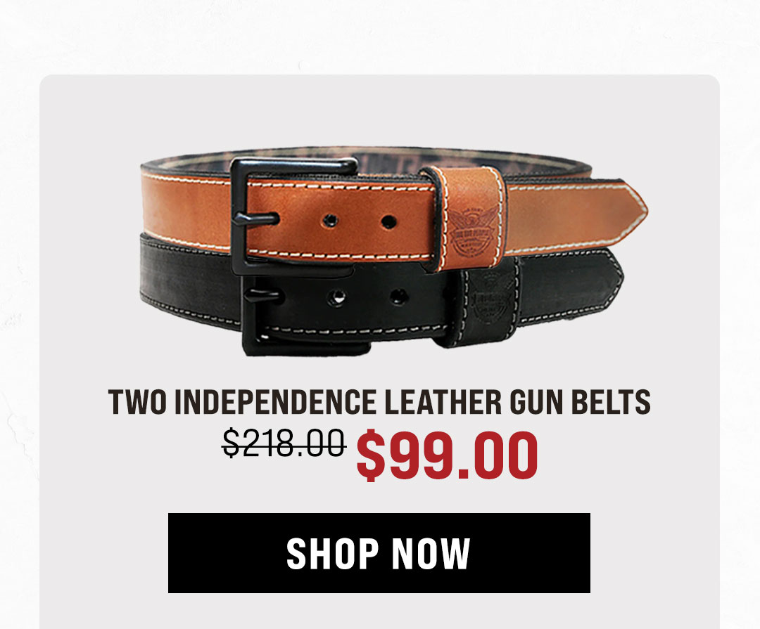 Get 2 Leather Gun Belts for $99