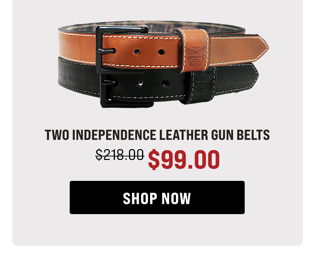 Get 2 Leather Gun Belts for $99