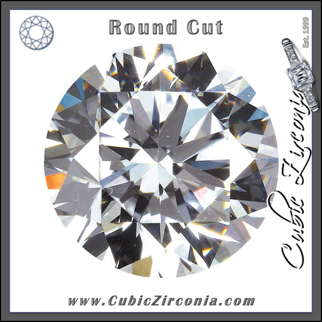 5A round cut loose cubic zirconia stones