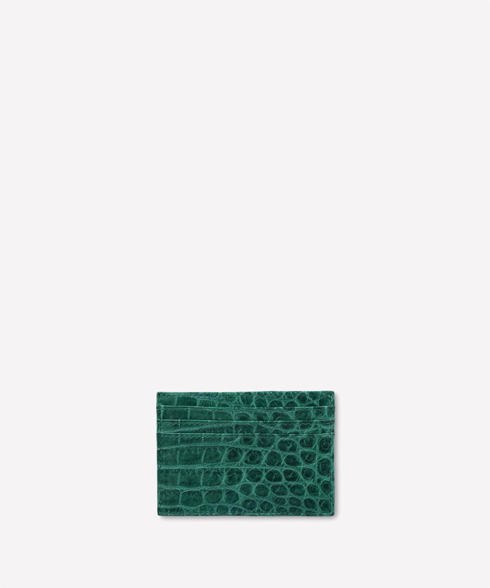 Slim Card Case Emerald Crocodile