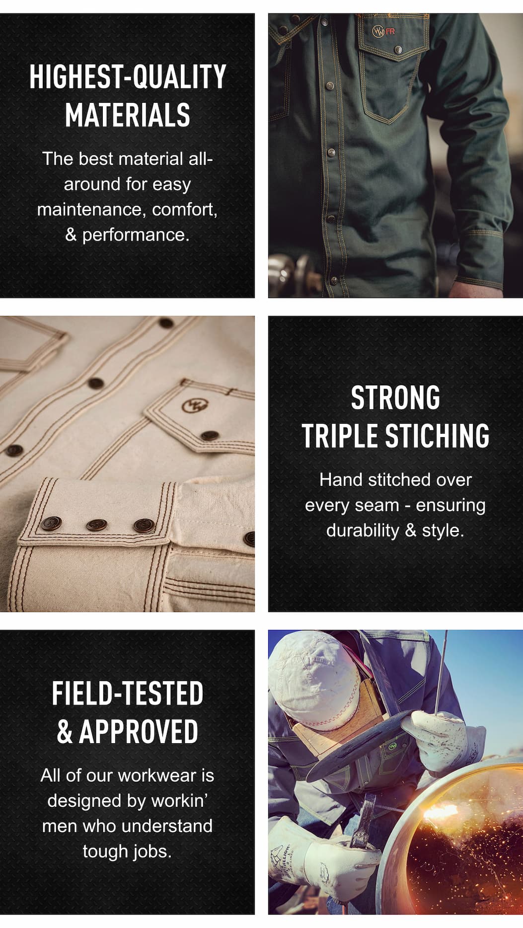 Highest quality materials, strong triple stitching, field tested & approved