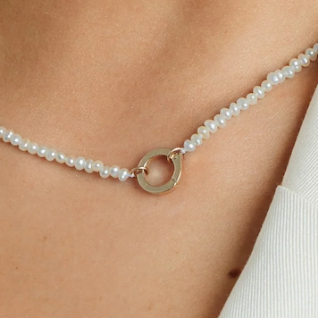 Pearl charm necklace