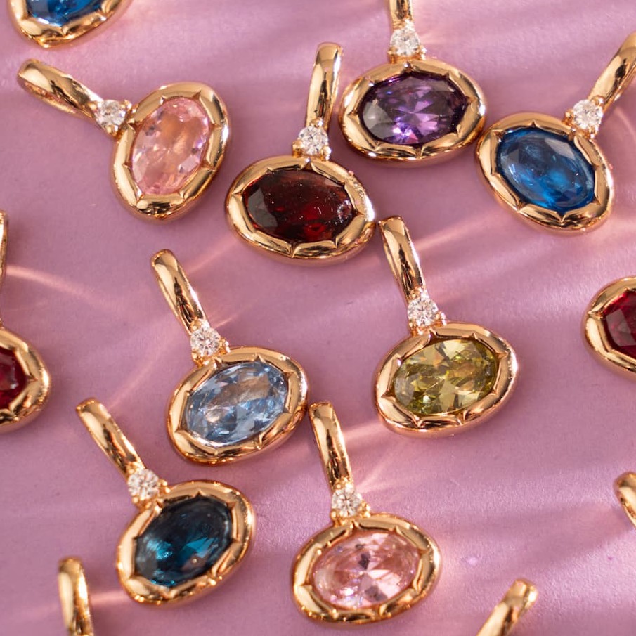 Oval birthstones