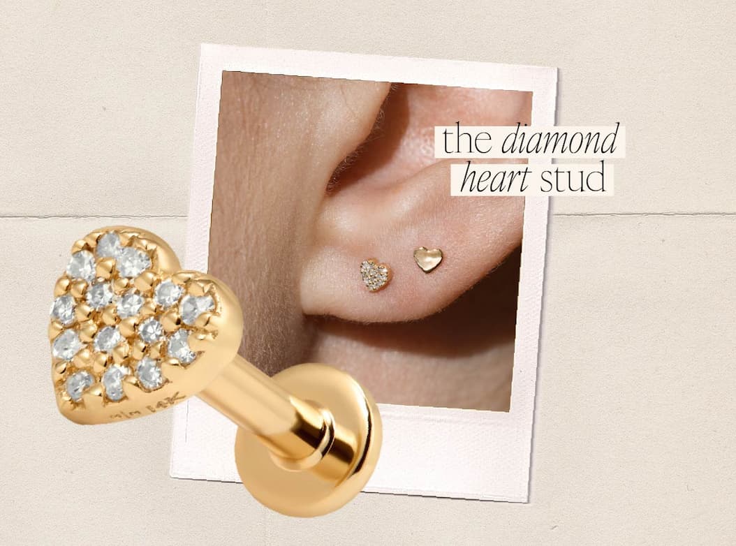 Heart stud earring