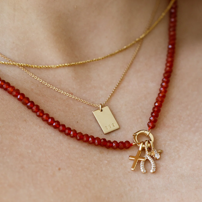 Gemstone charm necklaces