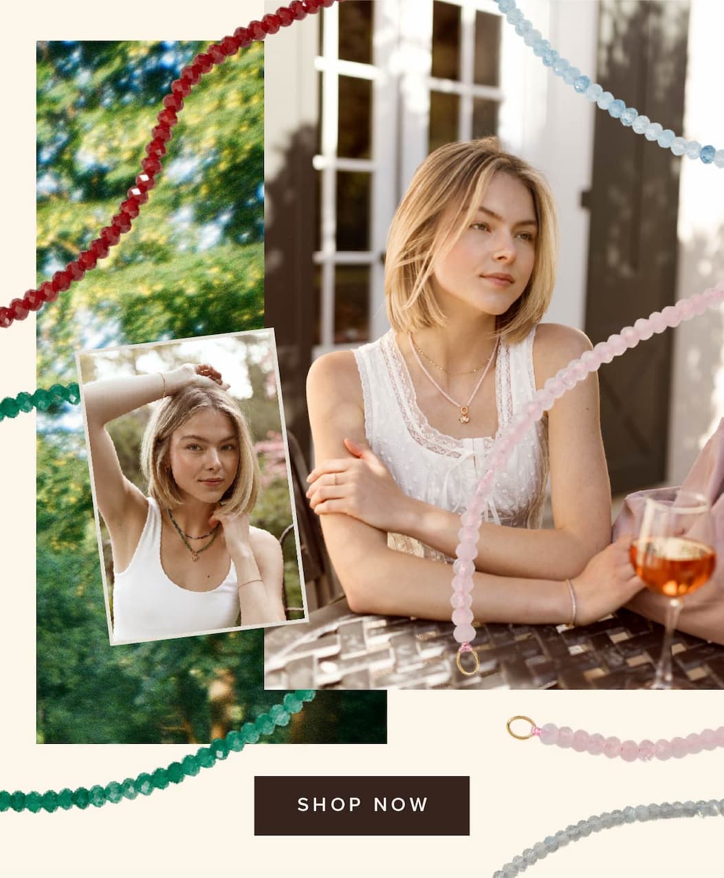 Gemstone charm necklace