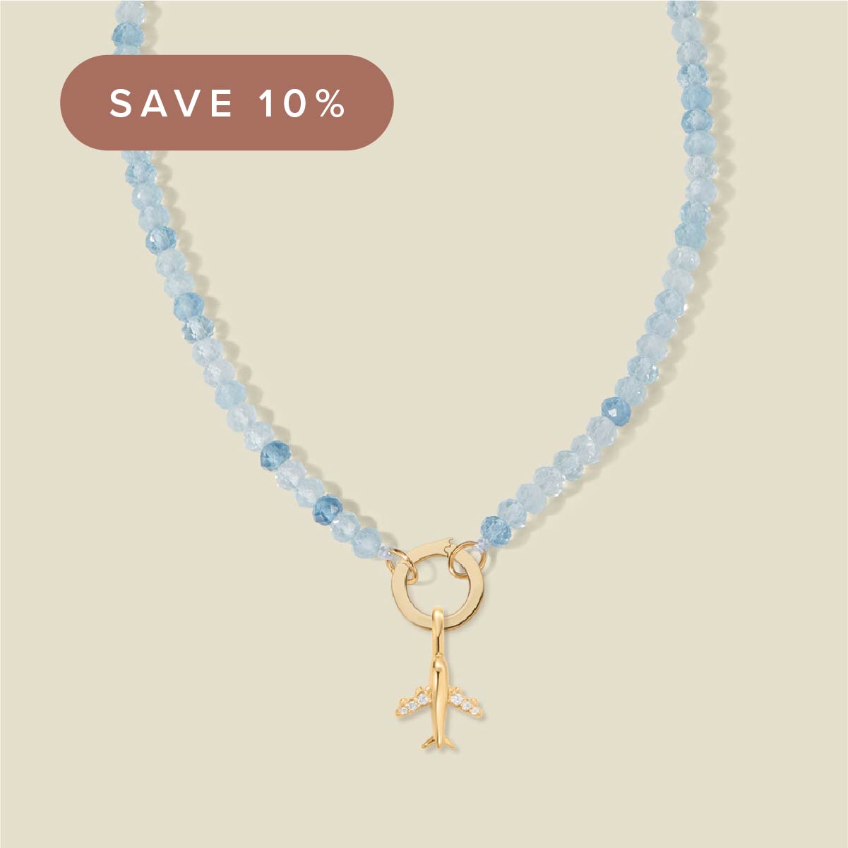 Clear skies charm necklace