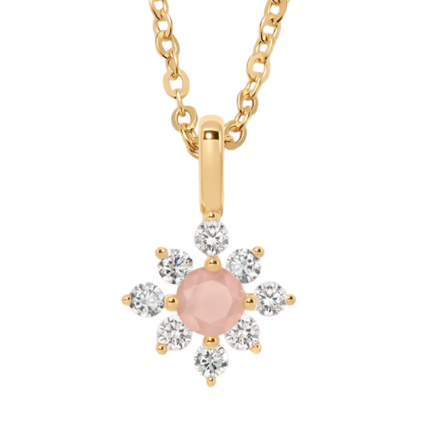 rose quarts necklace charm