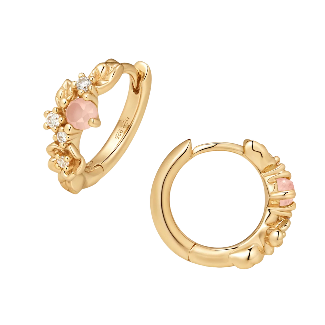 Lumi hoop earrings in rose quartz