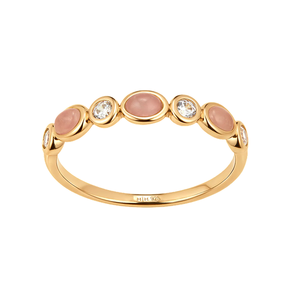 aura ring in rose quartz