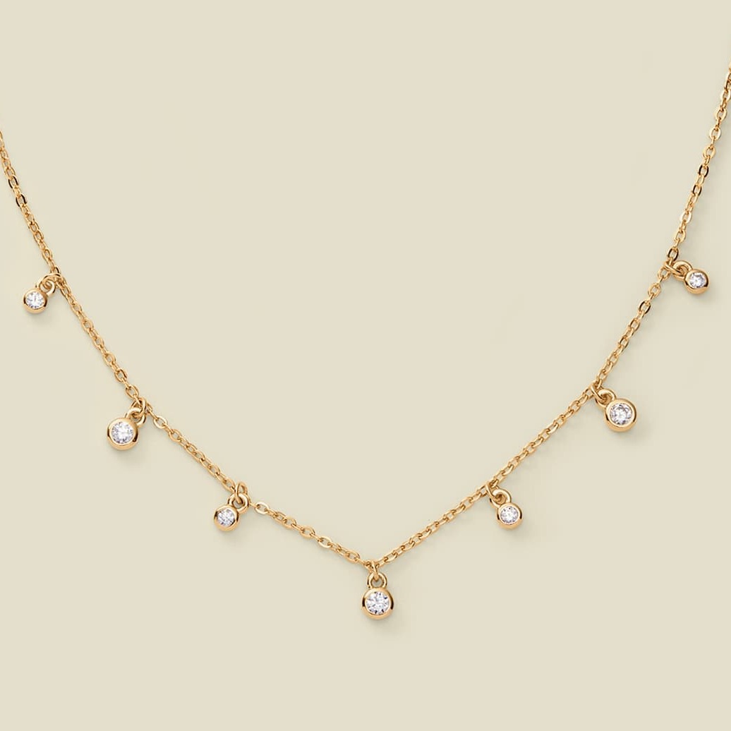 CZ floating poppy necklace