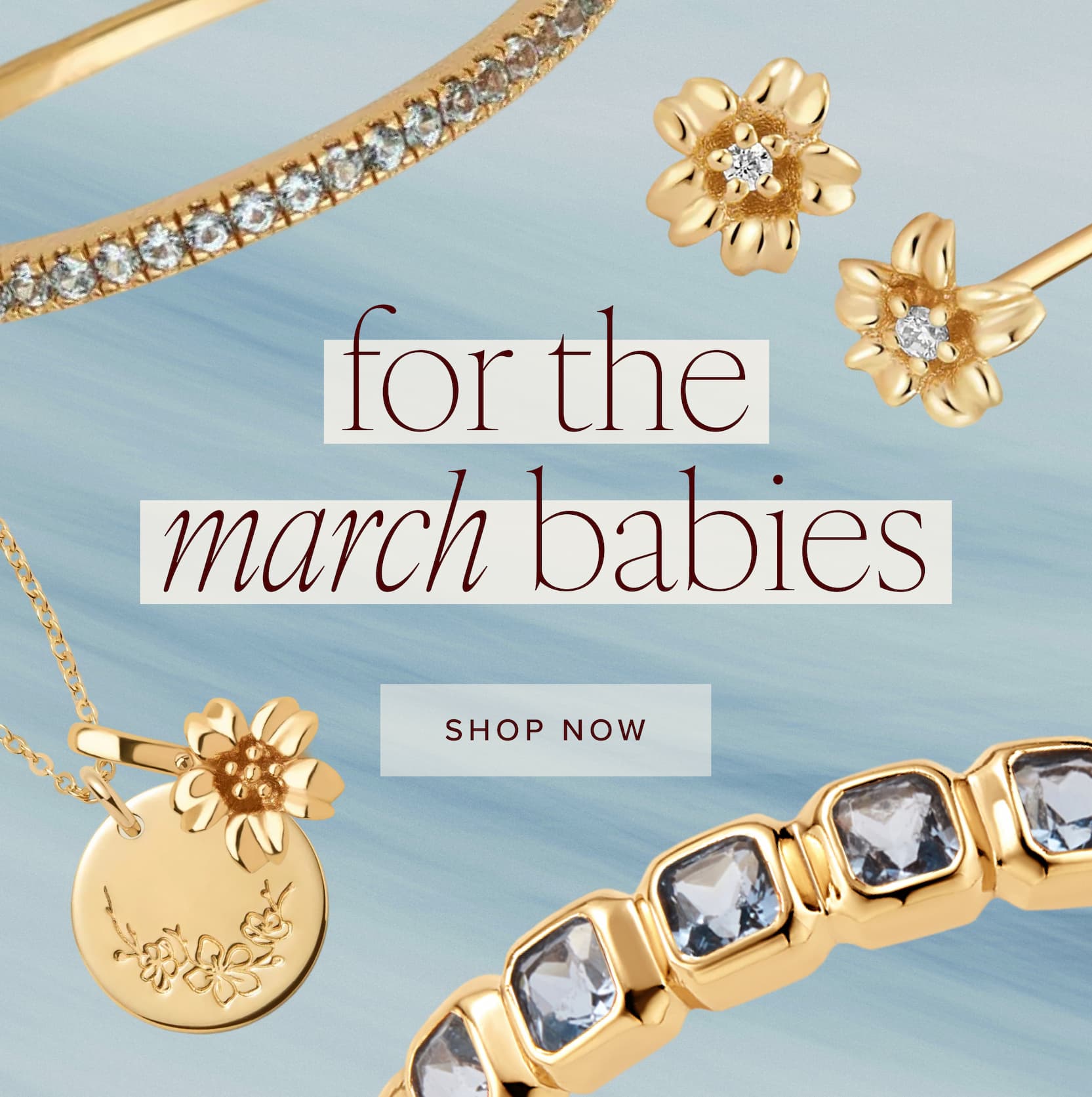 March birthstone and flowers