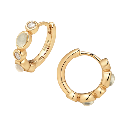 Moonstone hoop earrings