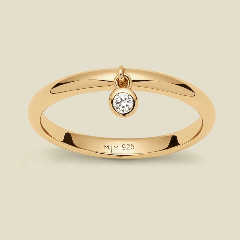 CZ poppy drop ring