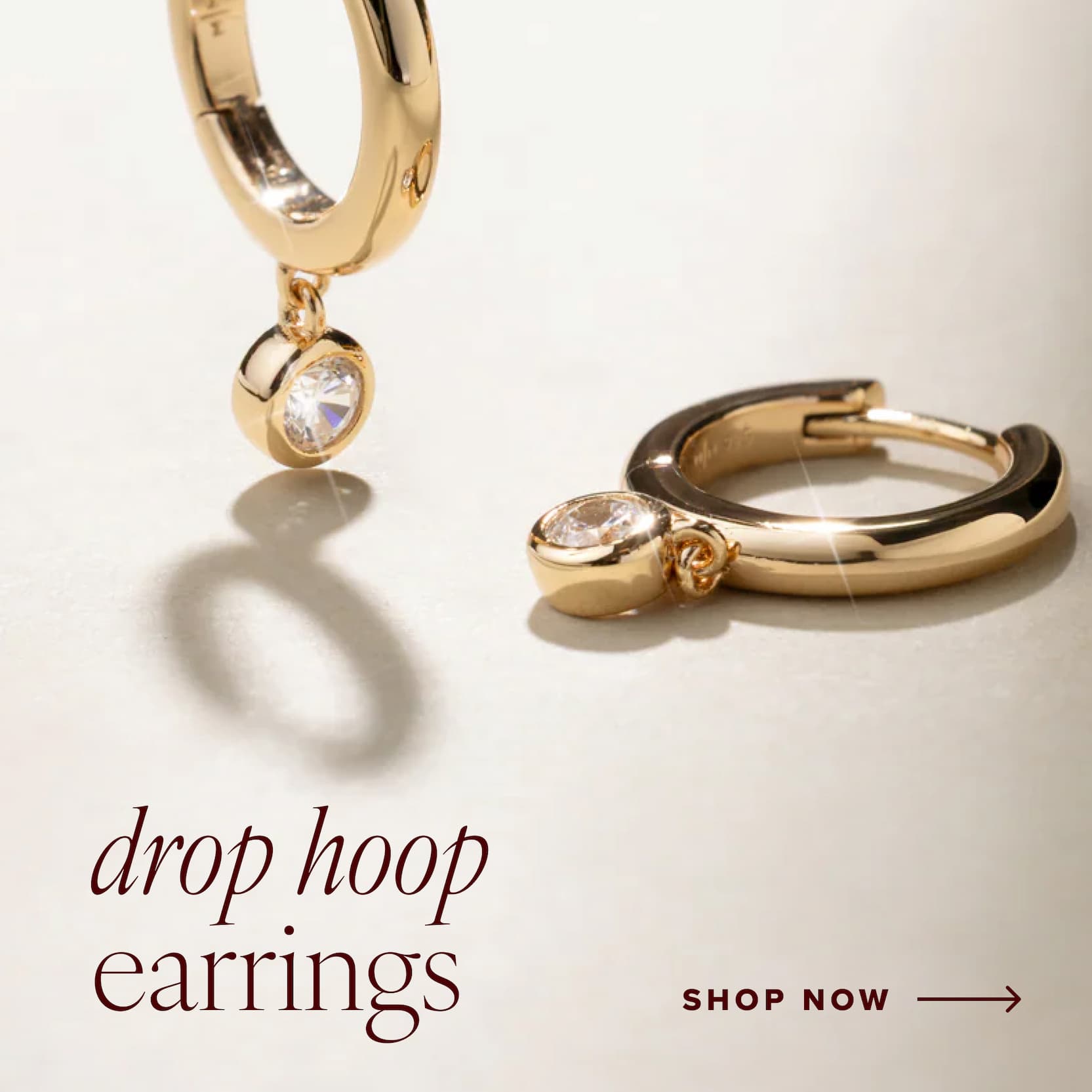 CZ poppy drop hoop earrings