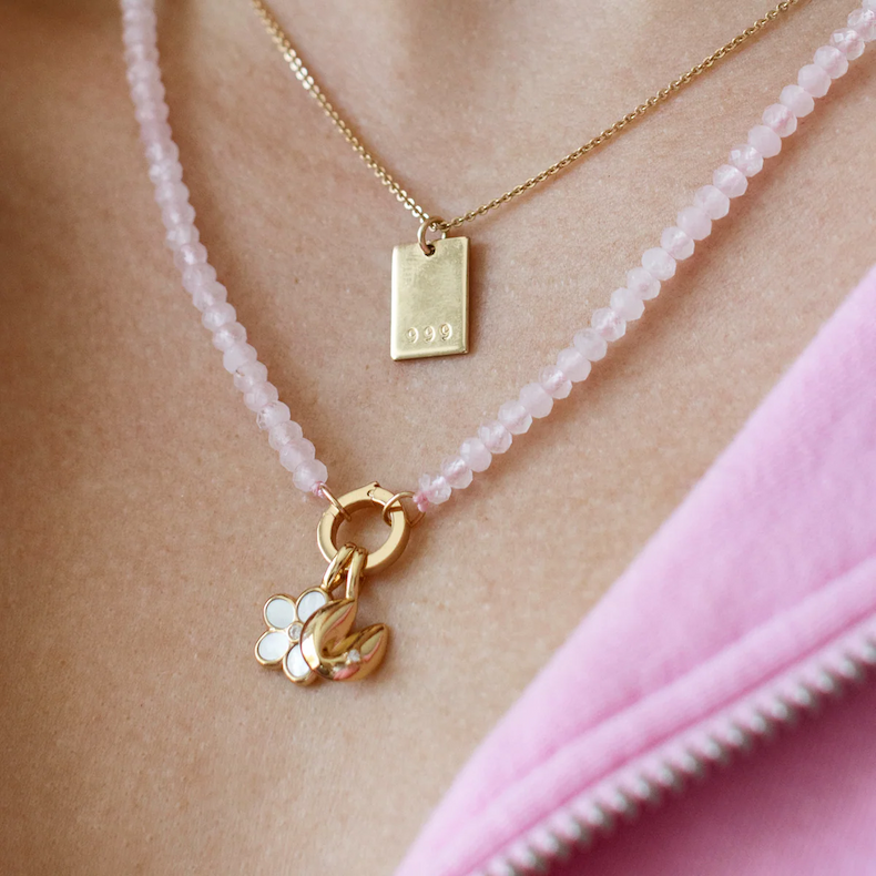 pink gemstone necklace