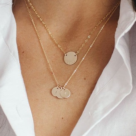 Initial disc necklace 