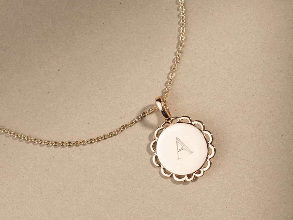 Ornate circle charm necklace