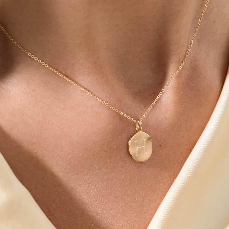 Engravable heritage charm necklace