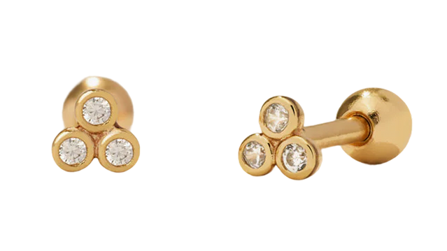 bezel set stud earrings