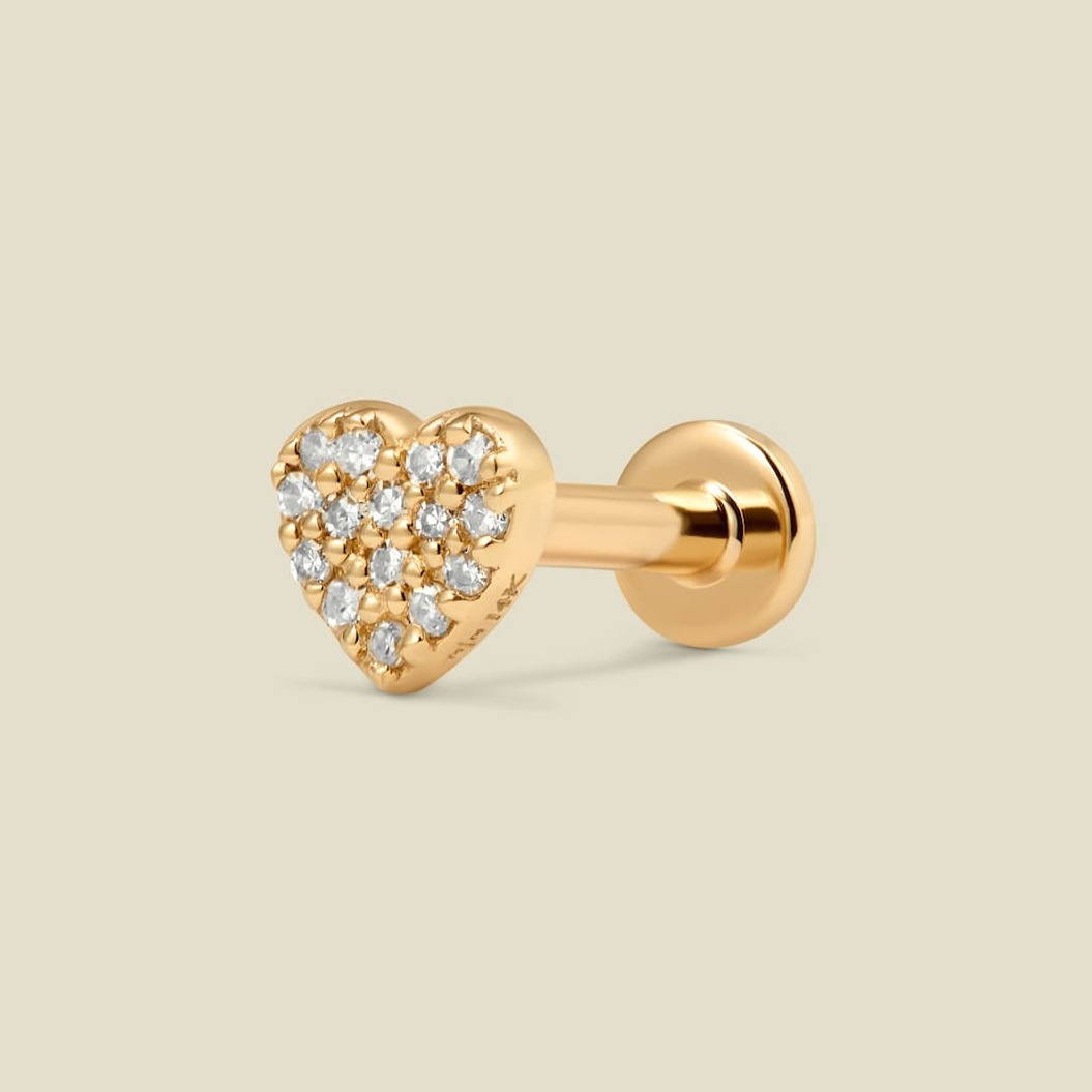 Diamond pave heart flatback