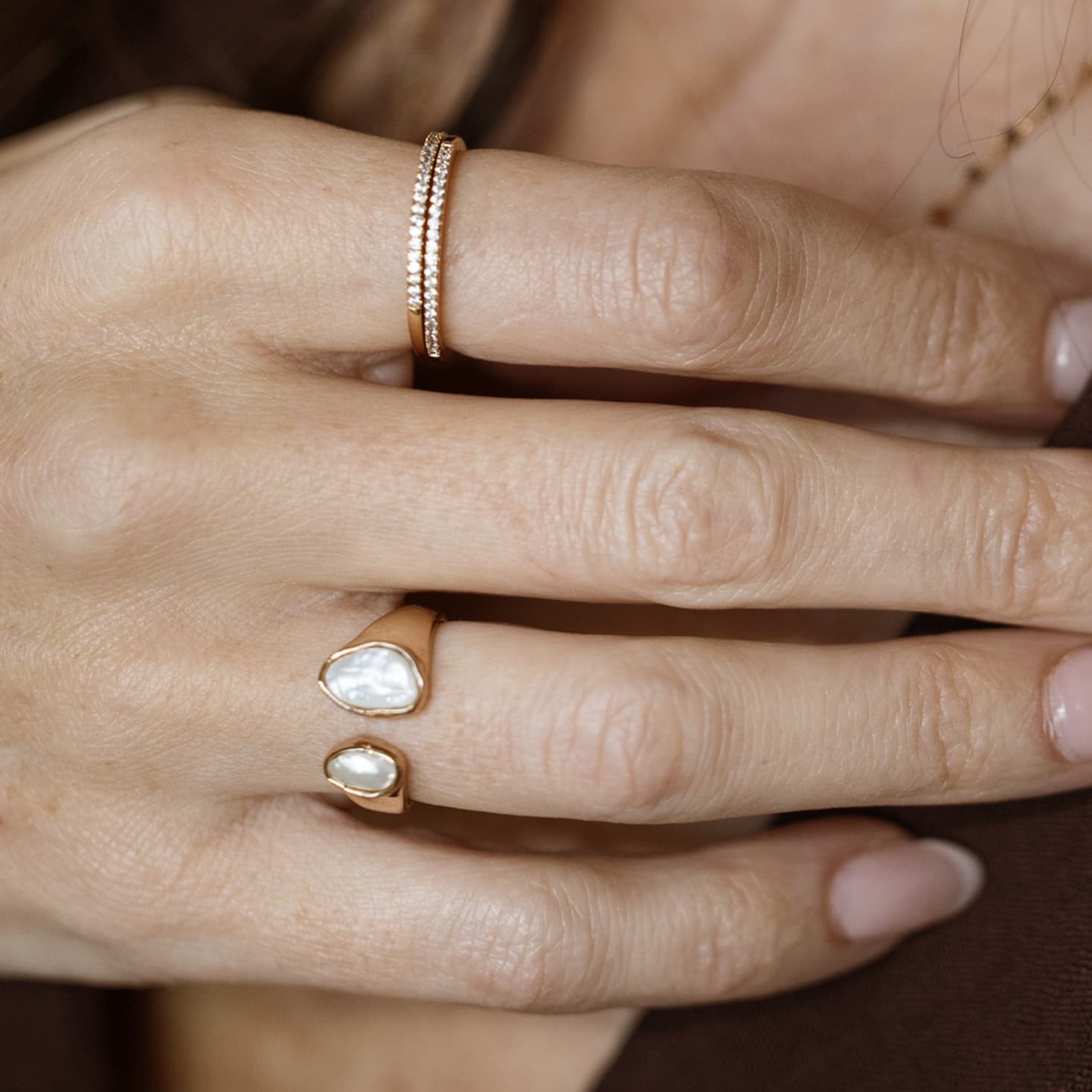 Baroque pearl statement ring
