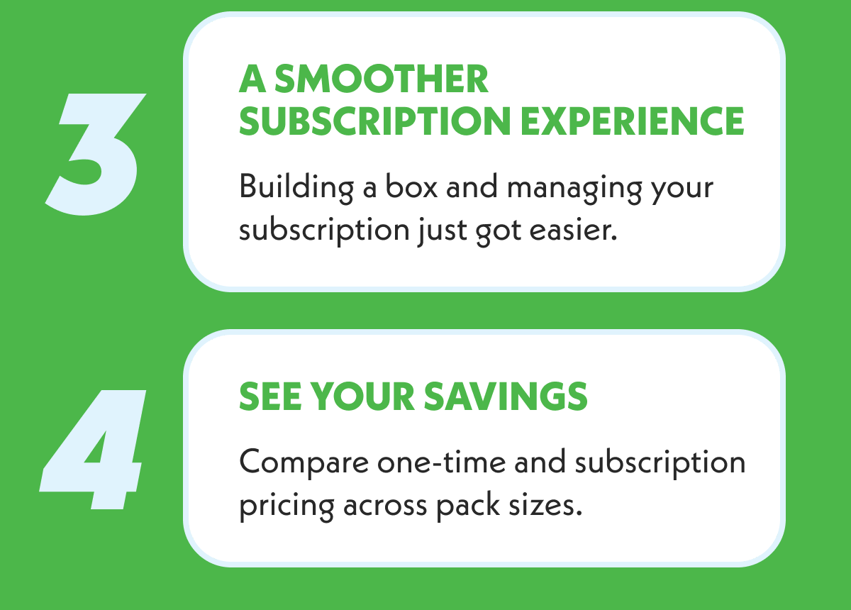 A smoother subscription experience. See Your Savings.