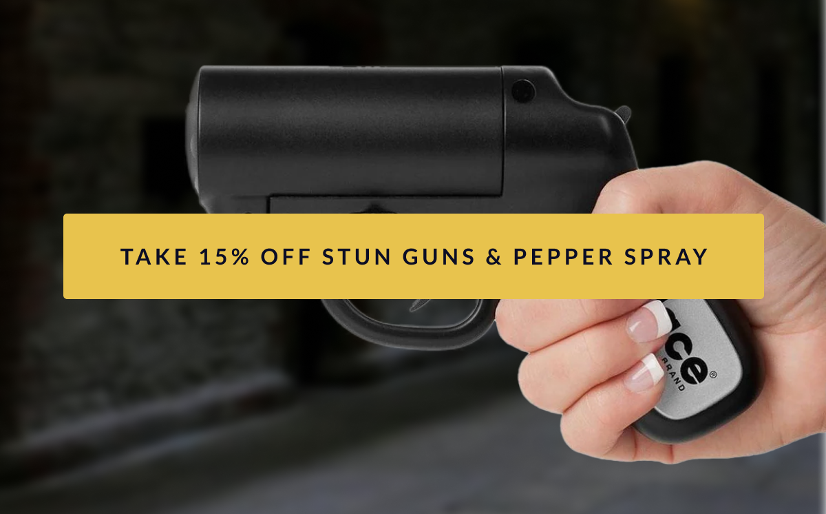 Take 15% off stun guns & pepper spray