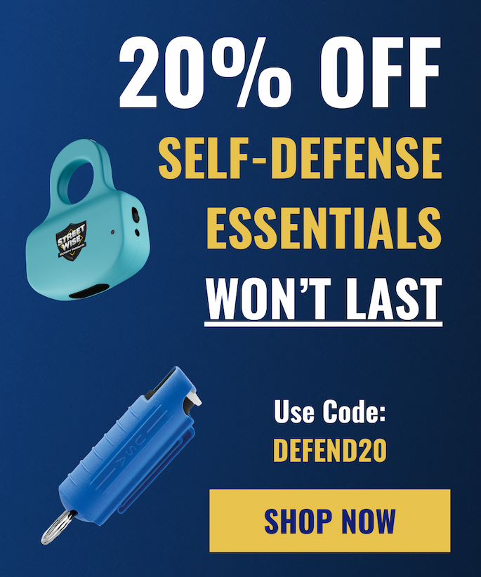 20% off self-defense essentials // Preparation isn't about fear. It's about confidence. Being ready doesn't mean expecting the worst. It means giving yourself peace of mind. Use code DEFEND20 at checkout. Now thru 2/26! [TAKE 20% OFF SELF-DEFENSE]
