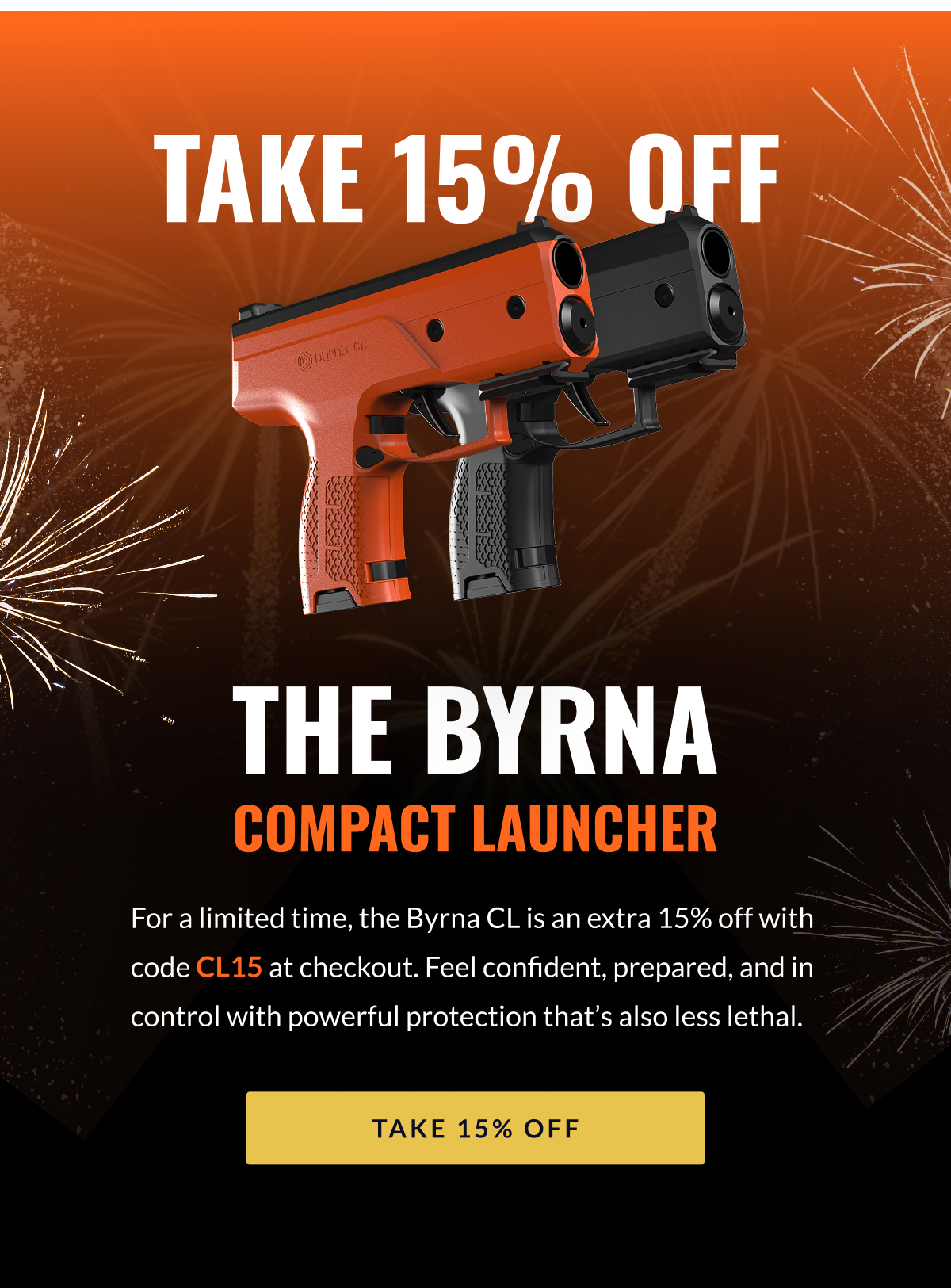 The Byrna Compact Launcher - For a limited time, the Byrna CL is an extra 15% off with code CL15 at checkout. Feel confident, prepared, and in control with powerful protection that's also less lethal. [TAKE 15% OFF]