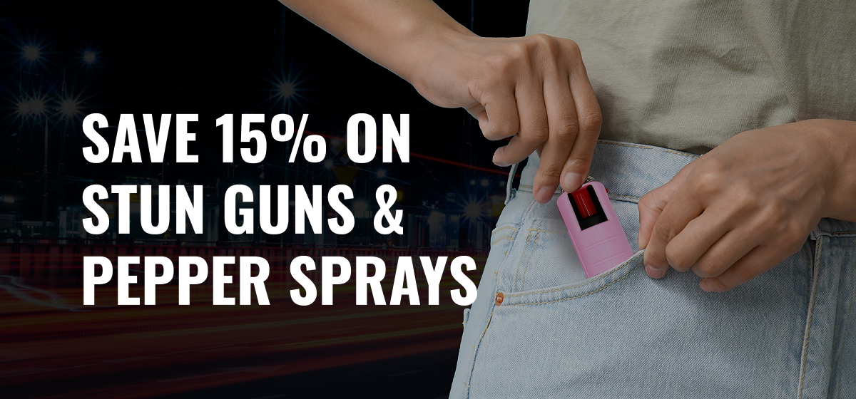 Save 15% on stun guns & pepper sprays