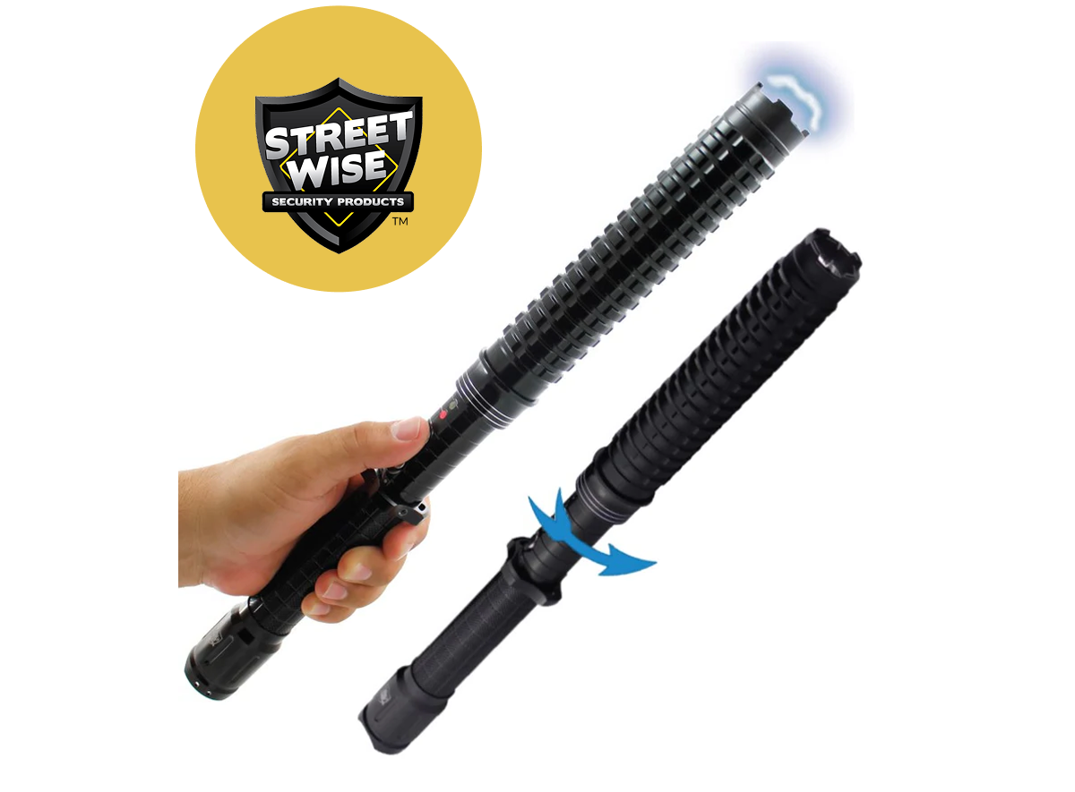 Streetwise™ Expandable 19" LED Stun Gun Baton 30M