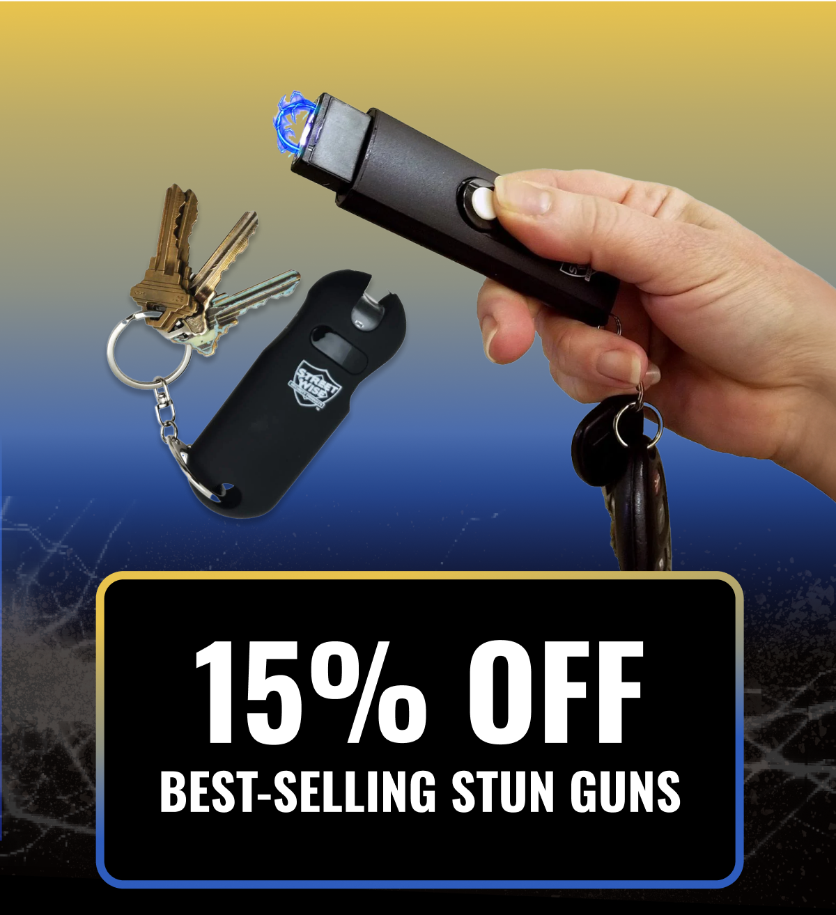 15% off best-selling stun guns