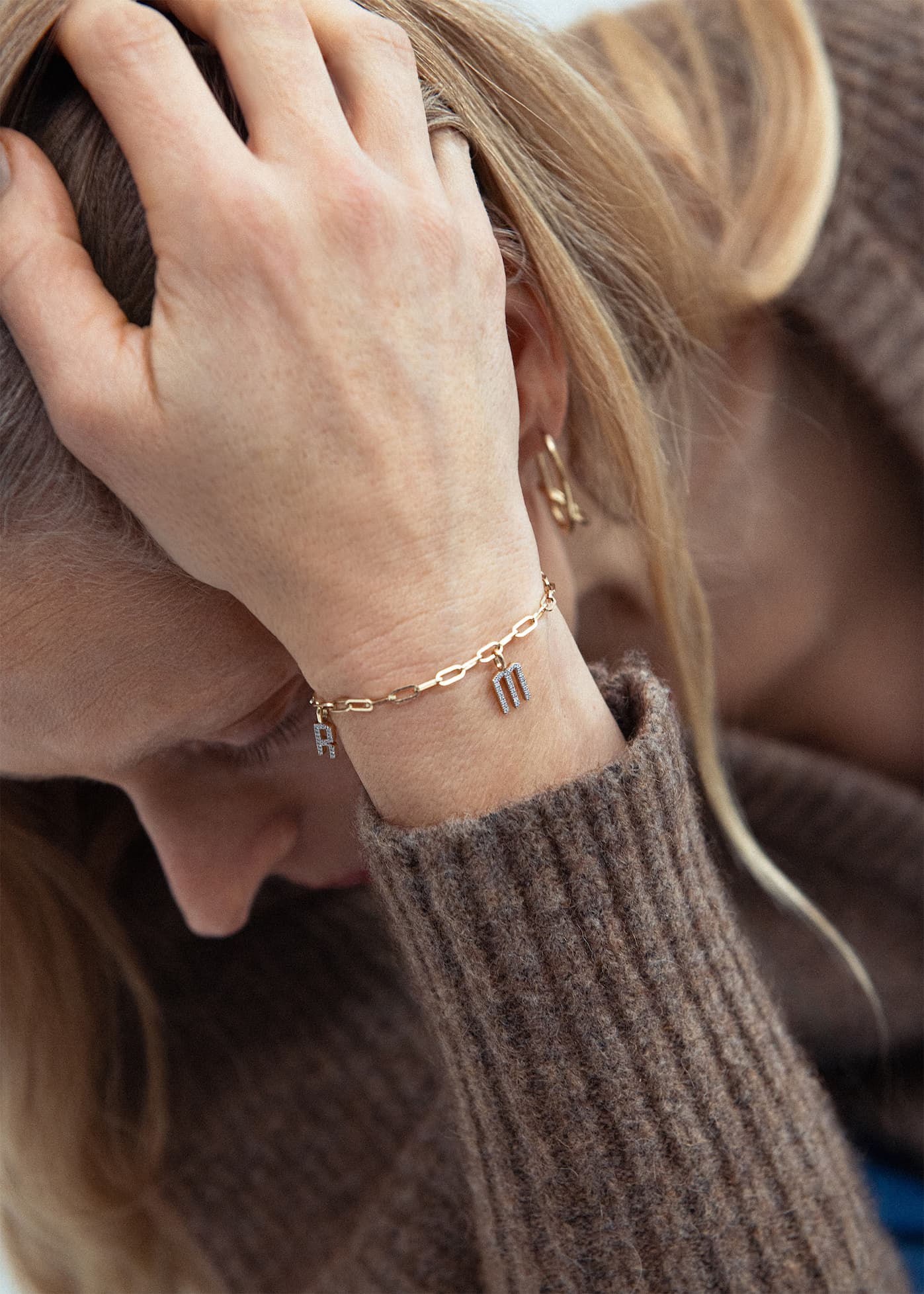 Diamond Heart Cord Bracelet