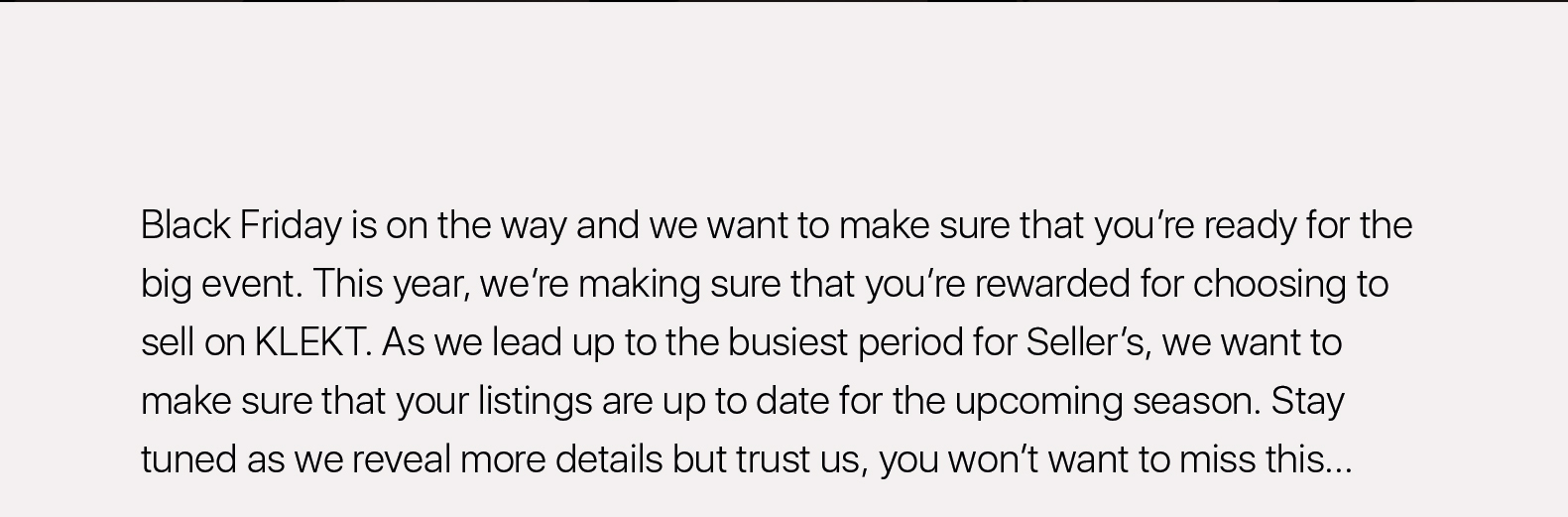 klekt black friday