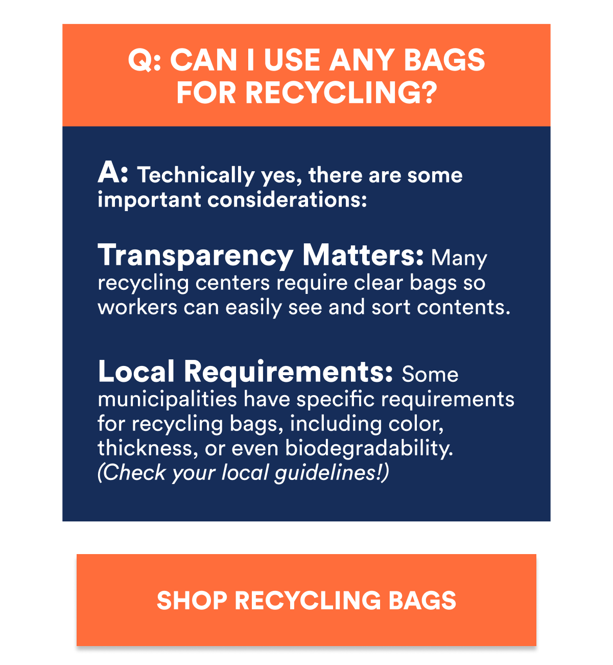 SHOP RECYCLING BAGS