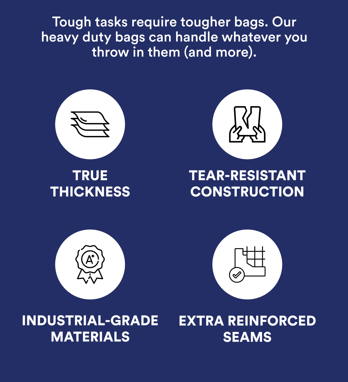 Tough task bags features