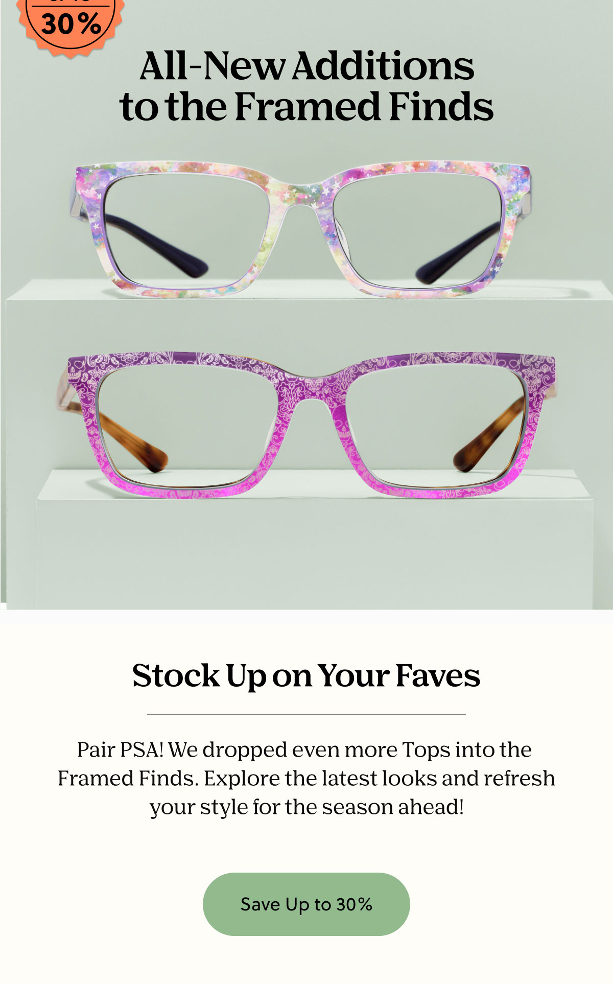 Save Up To 30% - All-New Additions to the Framed Finds | Stock Up on Your Faves - Pair PSA! We dropped even more Tops into the  Framed Finds. Explore the latest looks and refresh your style for the season ahead! | Save Up to 30%