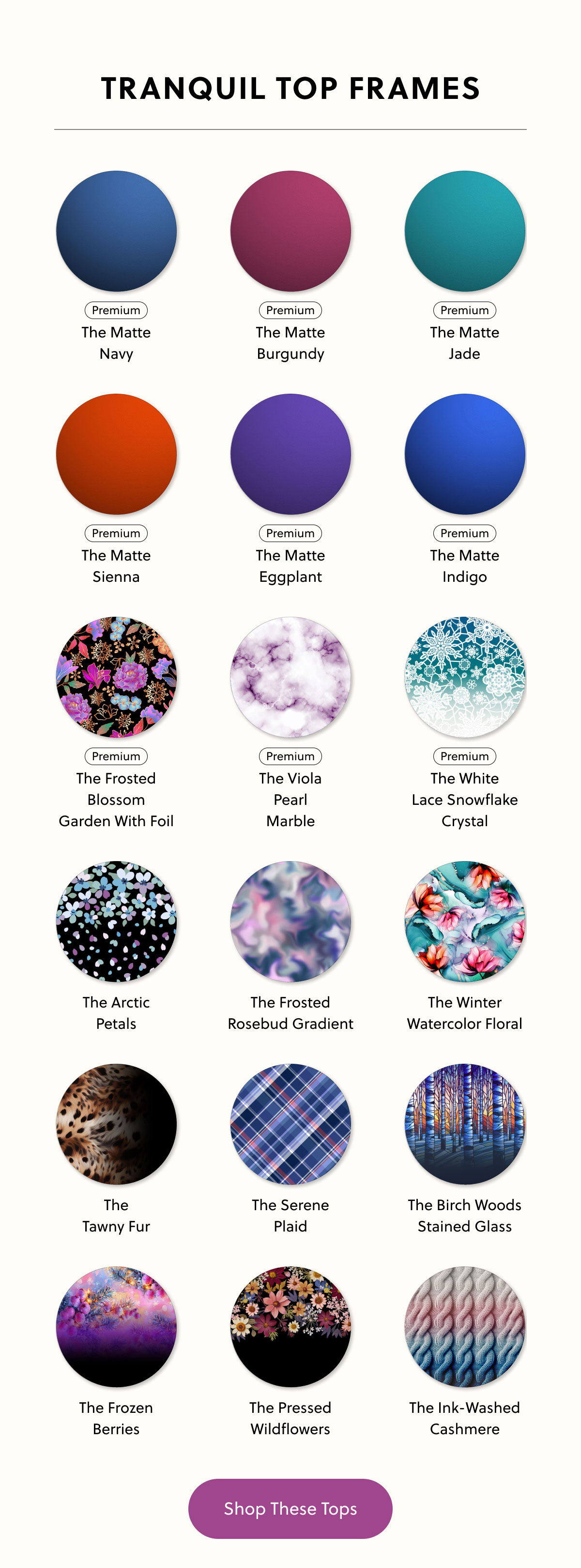Tranquil Top Frames