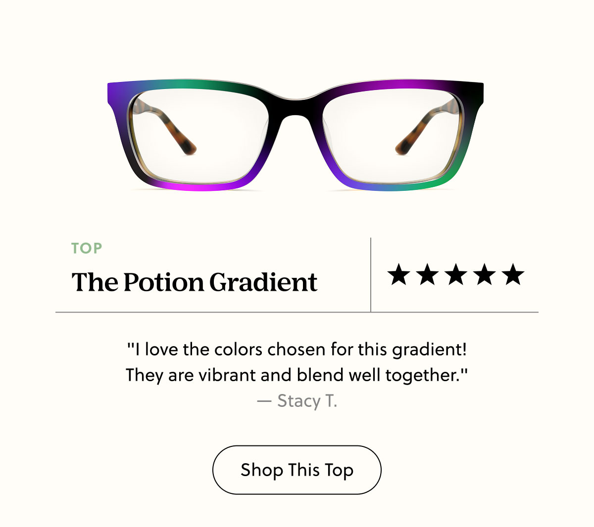 The Potion Gradient "I love the colors chosen for this gradient! They are vibrant and blend well together."  — Stacy T. Shop This Top