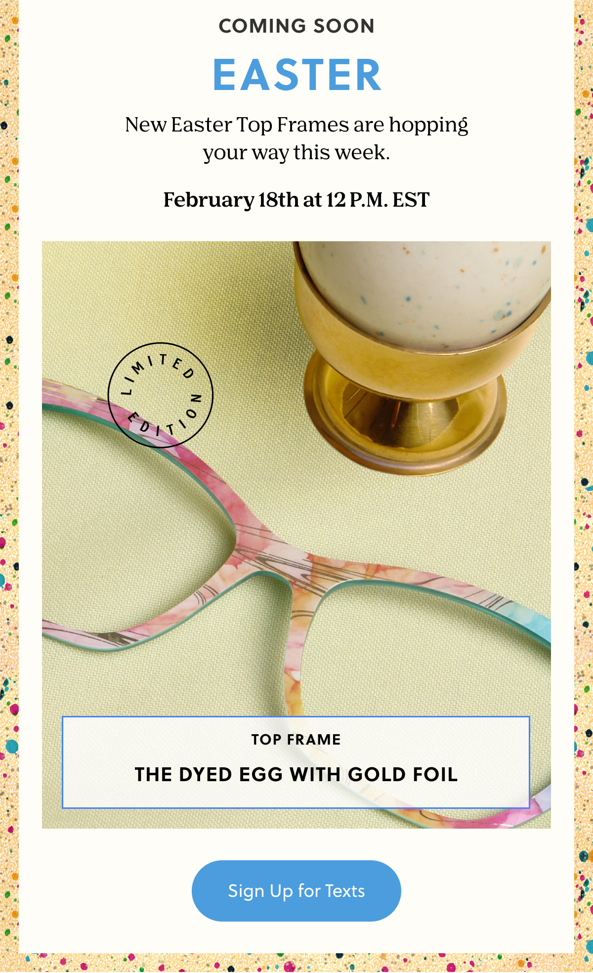 Coming Soon | Easter | New Easter Top Frames are hopping your way this week. February 18th at 12 P.M. EST